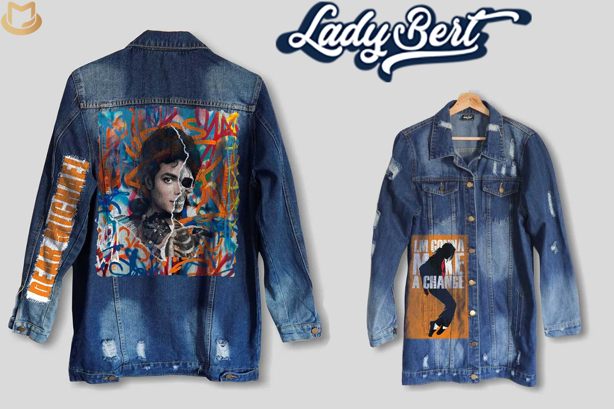 Print on discount demand denim jacket