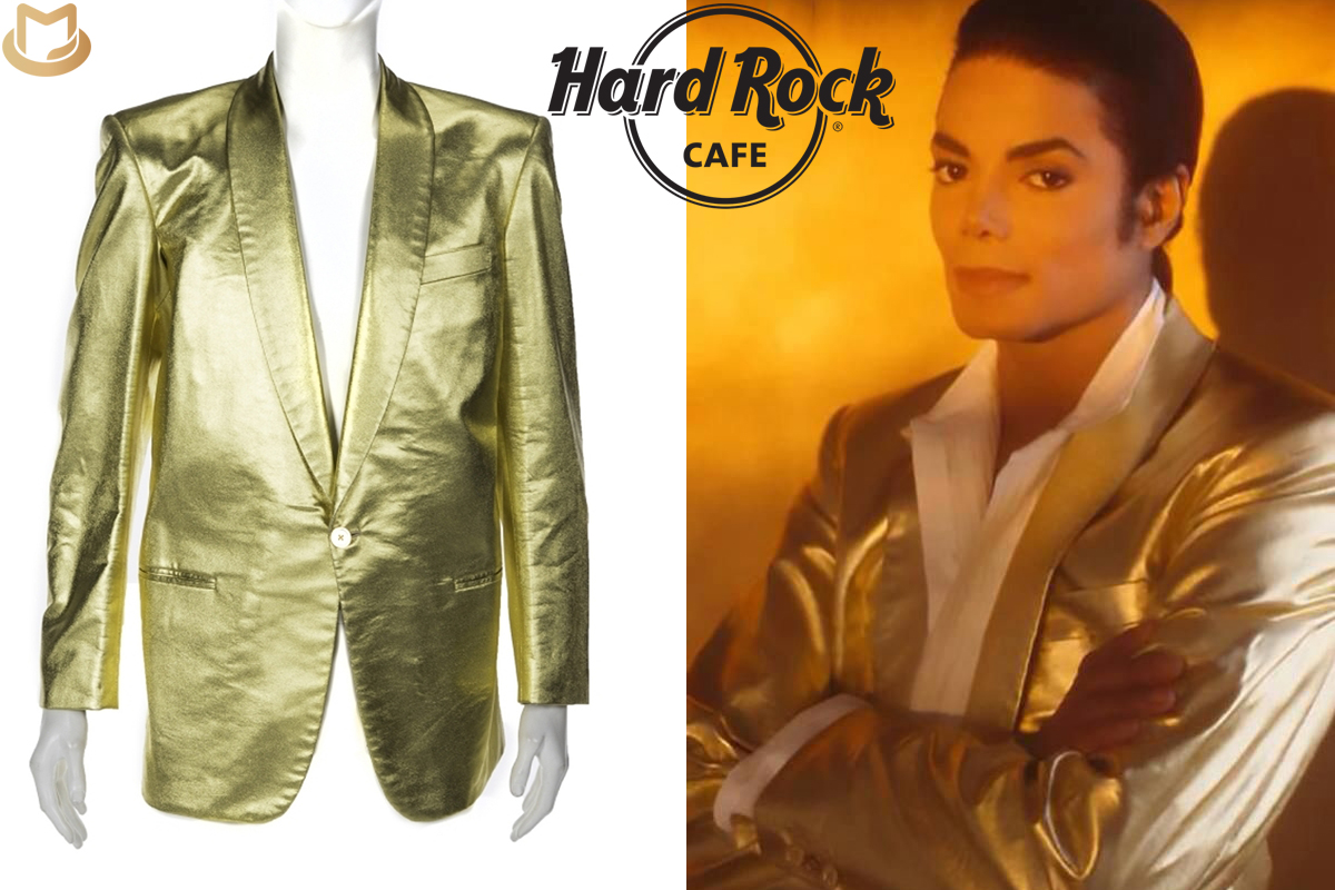 La veste dorée Herb Ritts de Michael Jackson exposée au Hard Rock Cafe de Milan Hard-Rock-Milan-B