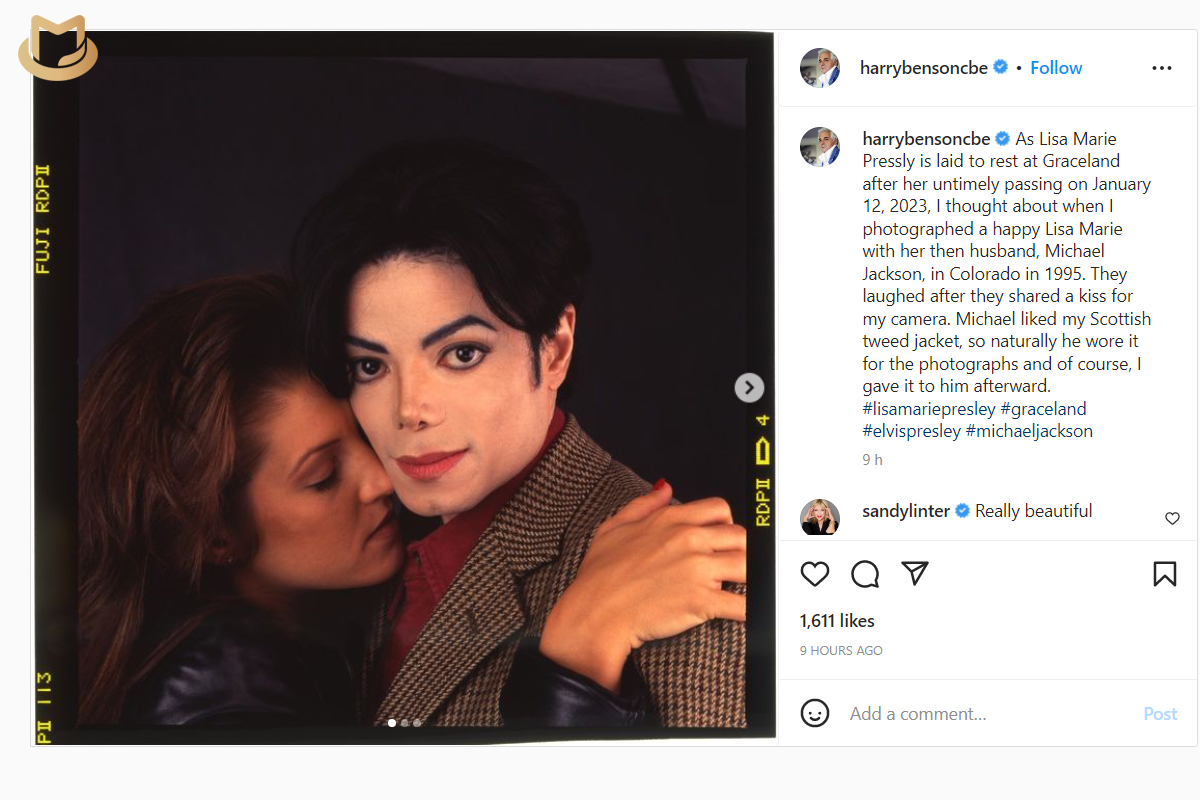 Harry Benson a partagé des photos et une histoire sur Lisa Marie Presley et Michael Jackson Benson-Instagram-Post