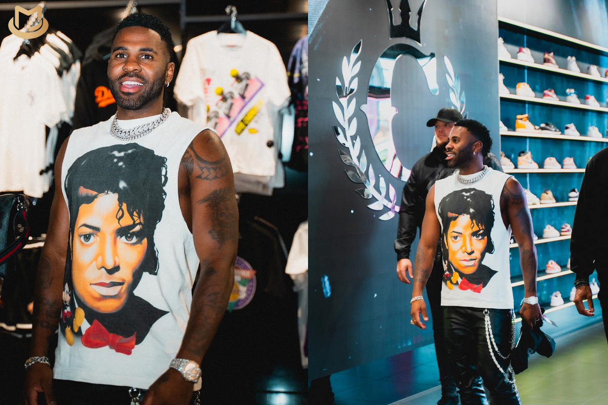 Jason Derulo wearing Michael Jackson at an In Store Appearance MJVibe
